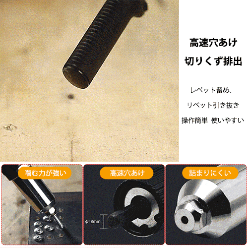 電動リベットガン切替ヘッド