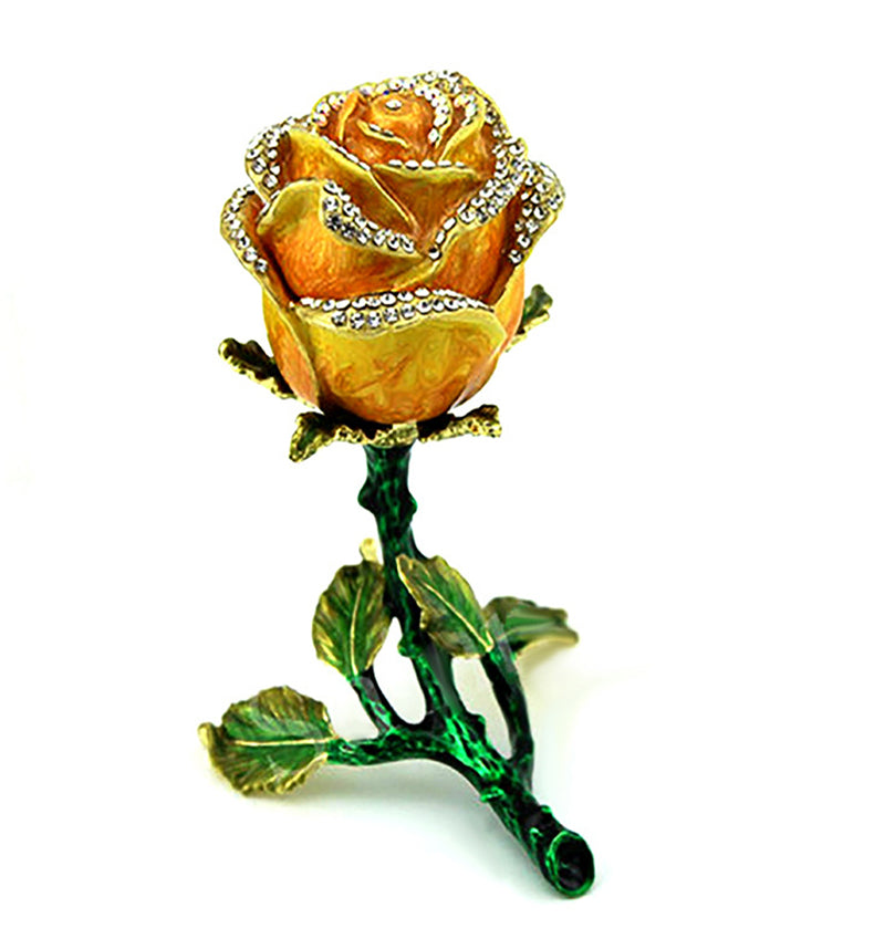 ハート型ネックレスとバラの花のジュエリーボックスセット