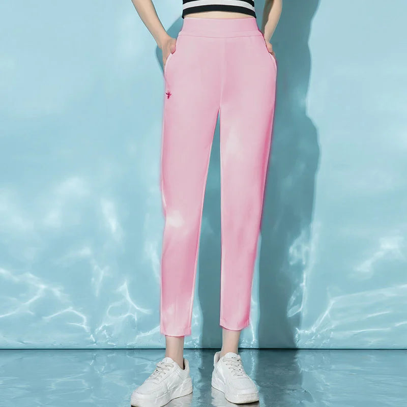 ハイウエストカジュアルテーパードパンツ