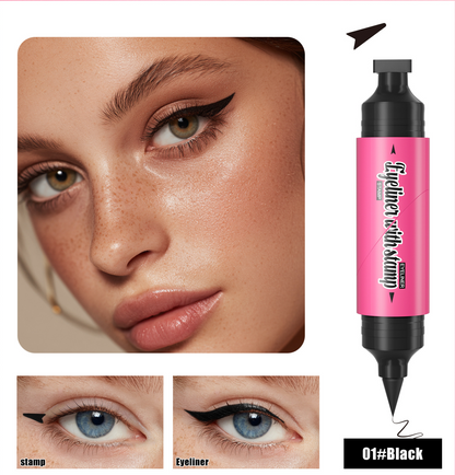 両端にスタンプ型のアイライナー